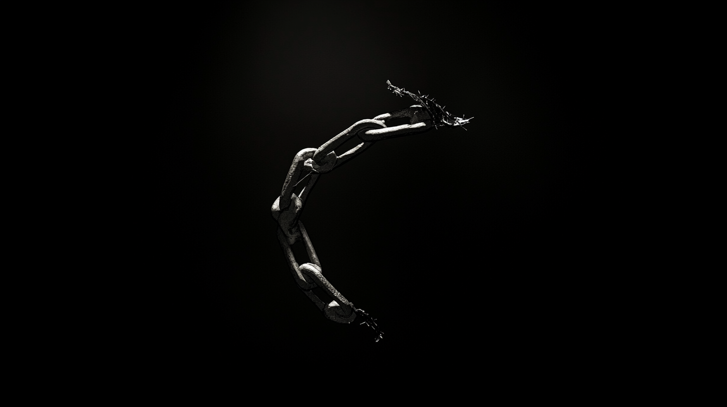 Brazo robótico flotante en un fondo negro, representando la libertad de pensamiento.